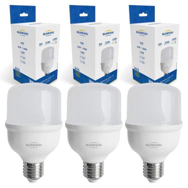 Imagem de 3x Lâmpada Bulbo Led Alta Potência E27 Luz Amarela 30w 3000k
