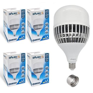 Imagem de 4x Lâmpada Bulbo Led Alta Potência E27 80w Branco Frio 6500k