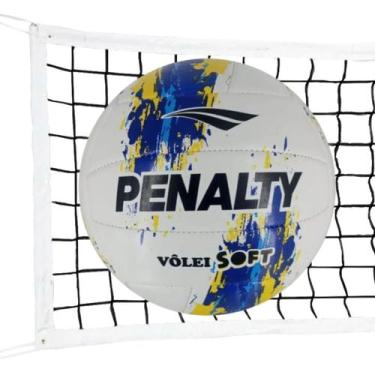 Imagem de Kit Bola De Volei Penalty Soft X Costurada XXIII+Rede Vôlei 5 Metros, 