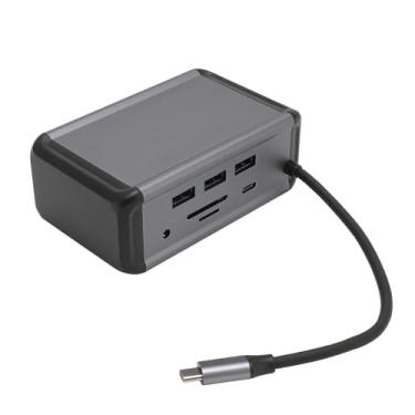 Imagem de Hub tipo C Usb C Station Docking 12 em 1 Adaptador de portas multi -portas de liga de alumínio com 4K HDMI VGA PD Charging Ethernet para laptop Computer Pro