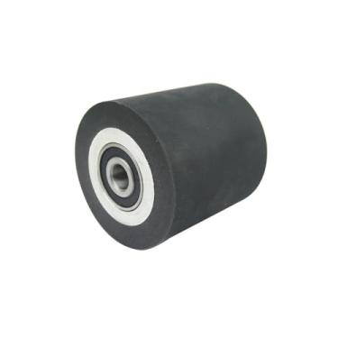 Imagem de 1 peça 3/4x3 polegadas Roda de contato de borracha 100/75x75mm Esmerilhadeira de correia Roda intermediária de suporte traseiro, 6202 instalado 12,7mm, 100 x 75 mm