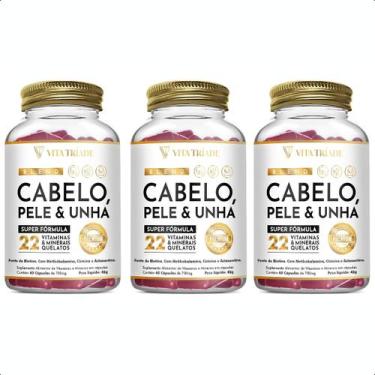 Imagem de Vitamina Cabelo, Pele e Unha 22 Nutrientes  60 Cápsulas - VITA TRÍADE