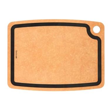 Imagem de Tábua de corte de fibra de madeira para cozinha – Tábua de corte composta de fibra de madeira com sulco de suco e pés antiderrapantes, segura para lava-louças, tábua de cortar carne, pão, frutas, 44 x