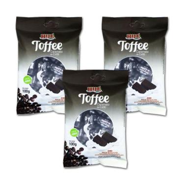 Imagem de Bala toffee de caramelo de cafe zero 100g hue - kit 3 unidades
