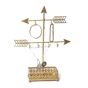 Imagem de Suporte de joias organizador de árvore de joias colar organizador de metal pulseira brincos e bandeja de anel suporte de joias cabide exibição de joias