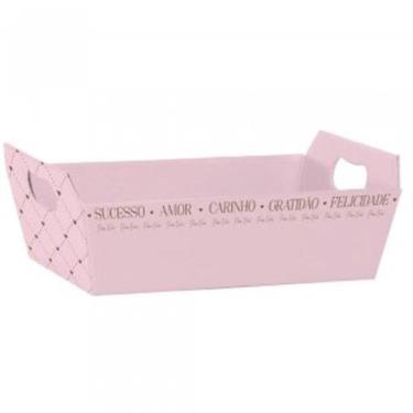 Imagem de Cesta de Papel Essência Rosa Quartz P 21,5X8X Pacote com 04 - Xingo Em