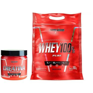 Imagem de Creatina Mono-hidratada Integralmédica Hardcore - 300g + Whey Protein Concentrado 900g-Unissex