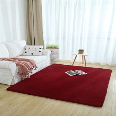Imagem de Tapetes falsos curtos, tapete felpudo grosso e felpudo para cabeceira, tapete antiderrapante para quarto, chão, sala de estar, sala de estudos, banheiro, varanda, quarto das crianças, vinho, 60160 cm