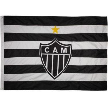 Imagem de Bandeira Oficial Do Atlético Mineiro 1,80X2,56M Dupla Face 4 Panos Preto/Branco