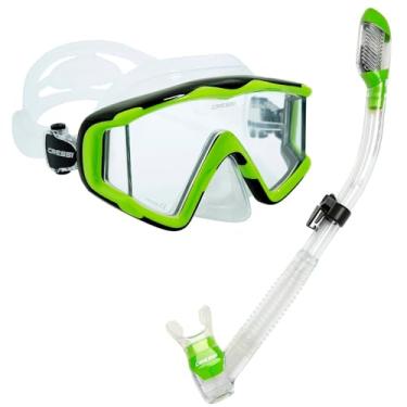 Imagem de Kit de Mergulho Máscara+respirador Cressi Pano 3 + Supernova Dry - Transparente/rosa