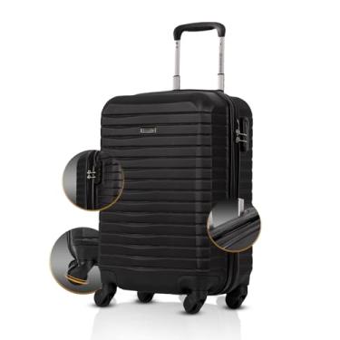 Imagem de Mala de Viagem Bordo 10kg Sestini Deluxe, Padrão ANAC, Cadeado 3 Dígitos, Rodas 360° Silenciosas, ABS Rígido Resistente (Preto, Bordo)