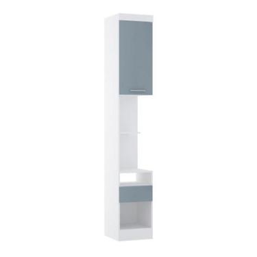 Imagem de Mesa Cabeceira Criado Alto Roupeiro Modulado Alpes 1 Porta 1 Gaveta - 