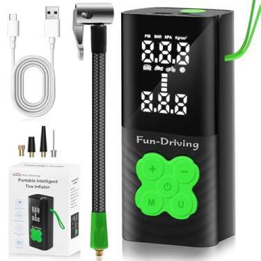 Imagem de FUN-DRIVING Compressor de ar portátil bomba de ar para pneus de carro com medidor de pressão digital de pneu 150PSI 12000mAh para carro, bicicleta, motocicleta, bola