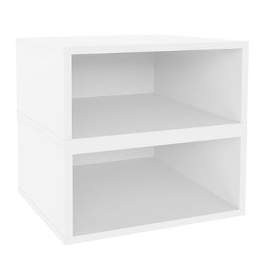 Imagem de Niche Cubo organizador de estante empilhável de madeira tamanho médio – Pacote com 2 – Branca de Neve