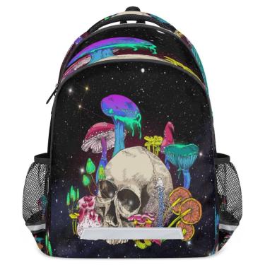 Imagem de Mochila YoCosy Galaxy Space Star Colorful Mushroom Skull