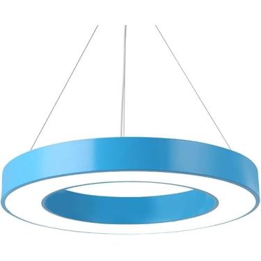 Imagem de Jardim De Infância Cor Led Lustre Oco Circular Pingente Luzes Círculo Verde Amarelo Pendurado Linha Lâmpada Escritório Escola Sala De Aula Teto Luz Redonda, Red, 60CM