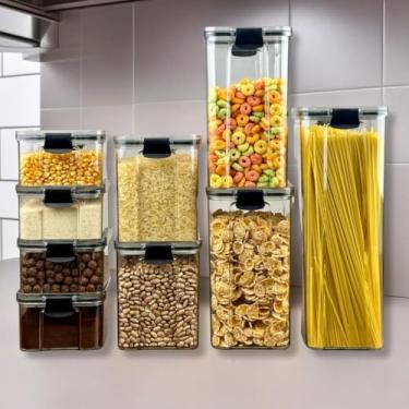 Imagem de Monte Seu Kit Pote Hermético Para Mantimentos De Cozinha Dispensa Armário Plástico(Kit 10-9 Potes)