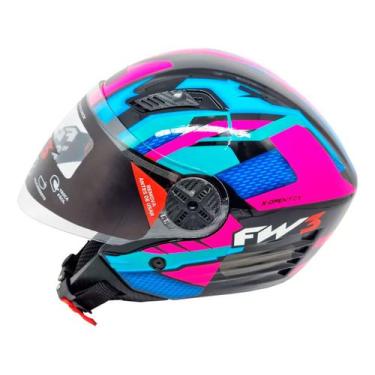 Imagem de Capacete Moto Aberto FW3 X Open Up Fox 56 com Viseira Cristal Óculos I