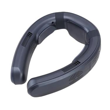 Imagem de Luocute Ventilador do Pescoço, Ventilador Pessoal de Pescoço Semicondutor Aquecimento de Resfriamento Duplo Use Portátil Silencioso 3 Velocidades fã Vestível para Viajar Praia Ciclismo (azul-marinho)