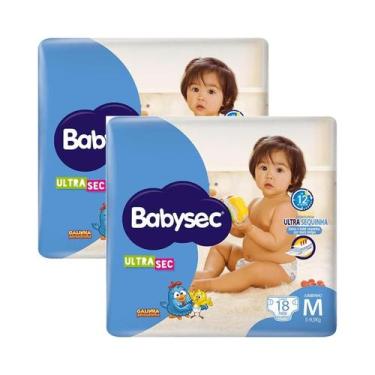 Imagem de Kit 2 Fraldas Babysec Ultrasec Jumbo Galinha Pintadinha M com 18 unida