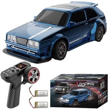 Imagem de Moonzeamus KF30 1/43 Mini RC Drift Car 2.4G Full-Proportional 4WD RC Racing Car Model with LED Lights and Gyro RTR (Blue)