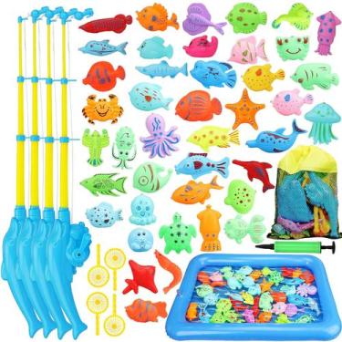 Imagem de Jogo de pesca magnética TOY Life para crianças com piscina inflável