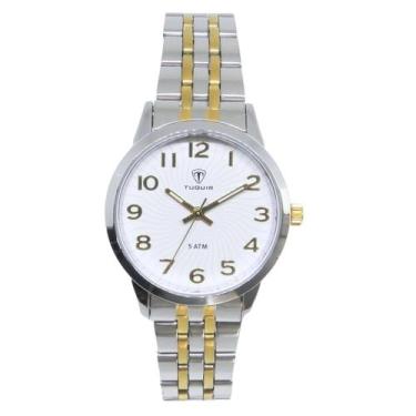 Imagem de Relógio Feminino Tuguir Analógico 9182C Prata e Dourado