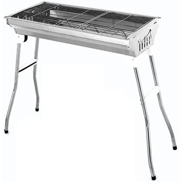Imagem de Charcoal s Aço Inoxidável Instalação Dobrável Churrasco Churrasco Carvão Portátil