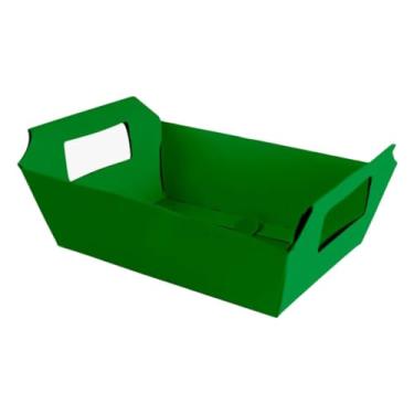 Imagem de Kit 10 Cestinhas de Papel Coloridas 18x12x5cm – Para Presentes, Chocolates, Lembrancinhas e Decoração do Dia das Mães (Verde,30 UNIDADES)