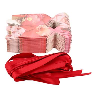 Imagem de QANYEGN Caixas para lembrancinhas de festa, caixas de doces com padrão floral, presentes de doces de chocolate, sacolas para noivado, chá de bebê, aniversário, festa (Vermelho HM2251303)