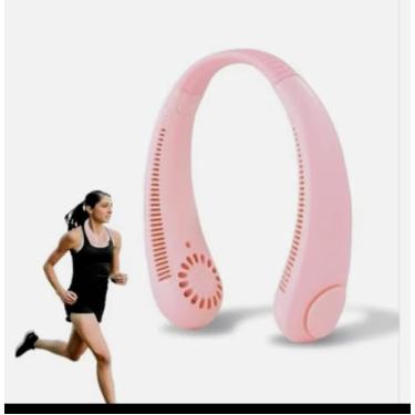 Imagem de Ventilador Portátil Pessoal, Rosa, Ventilador USB Recarregável para Pescoço, Design Dobrável
