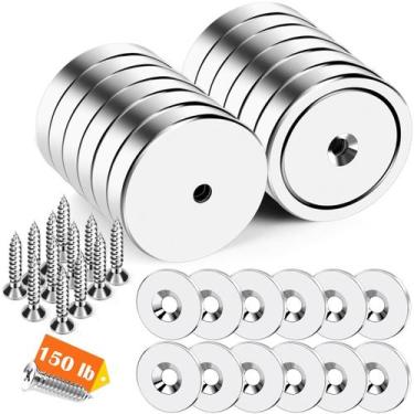 Imagem de Cup Magnet DIYMAG 150 Lb Neodímio 36 mm com parafusos de aço inoxidáve