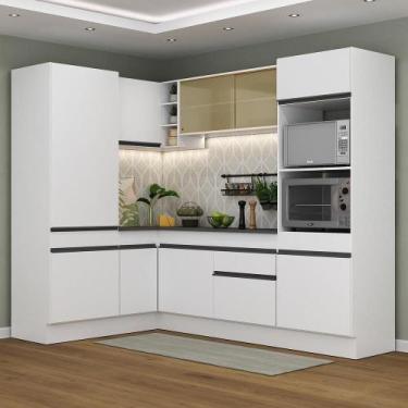 Imagem de Armário De Cozinha Completa De Canto Branco/preto - MULTIMOVEIS