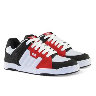 Imagem de Tênis Qix Skate Square Moda Streewear, Preto, Vermelho, 39