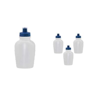 Imagem de Kit 4 Cantis 500Ml Tampa Fibra Madeira Azul - Bb Store