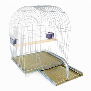 Imagem de Gaiola Grande para Papagaio com Poleiro Externo e Bandeja Removível, Viveiro Resistente para Calopsita e Outras Aves, Gaiolas de Pendurar para Uso Diário