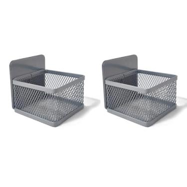 Imagem de Organizador magnético de saquinhos de chá, suporte de pacote de bebidas que economiza espaço, suportes de saquinhos de chá de metal para geladeira (7,3 x 7,3 cm) - pacote com 2/cinza