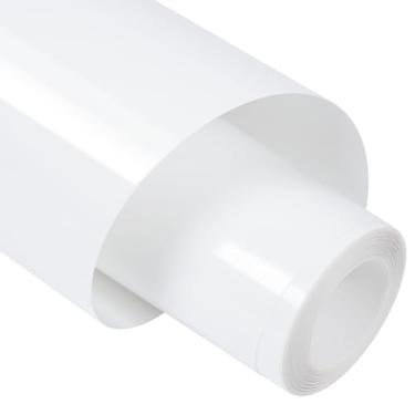 Imagem de TORC Rolo de vinil branco PU HTV transferência de calor 30,5 cm x 6 m ferro em vinil para camisetas artesanais - Fácil de cortar e remover ervas daninhas para design de transferência de calor