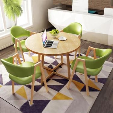 Imagem de Conjunto de mesa e cadeira de clube de recepção de escritório, mesa de negociação, mesa de centro com cadeira, pequenas mesas de conferência, conjunto de mesa de jantar para 4 (cor: 32, tamanho: 31,4