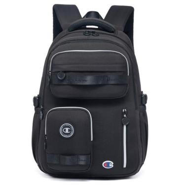 Imagem de Mochila Champion Reforçada Juvenil Bolsos Espaçosa Original