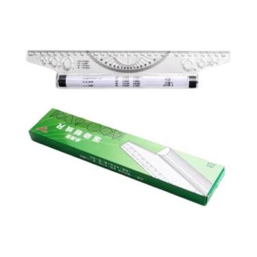 Imagem de Régua De Desenho Multifuncional Transparente Com Rodas E Escala Métric