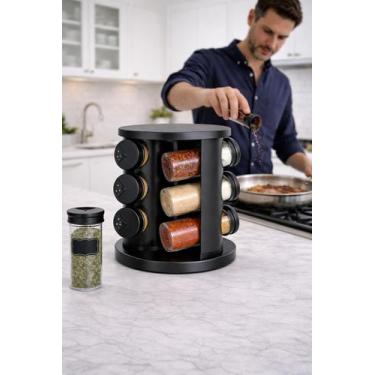 Imagem de Porta Temperos Giratório 9 Potes Vidro 360 Cozinha MIMO - Mimo Style