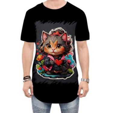 Imagem de Camiseta Longline Dia dos Namorados Gatinho 5 - Kasubeck Store®, G