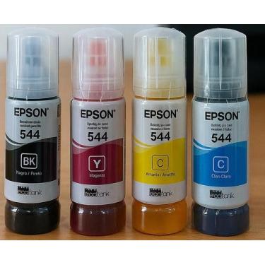 Imagem de Kit 4 tintas original t544 l3110 l3210 l3250 4 CORES SEM CAIXA NO VACU