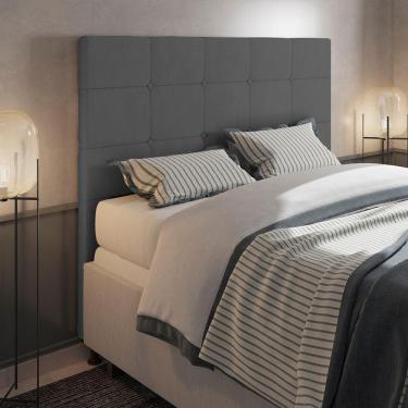 Imagem de Cabeceira Cama Box King 195cm Suede Grafite
