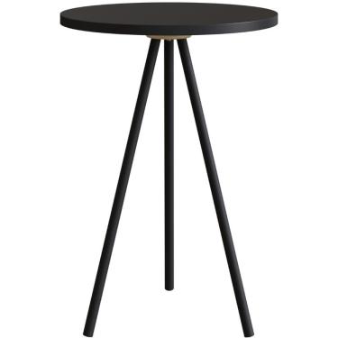 Imagem de Mesa Lateral Redonda Artesano 48,5 cm (altura) em MDP Preto Estrutura Metálica em Aço Preto