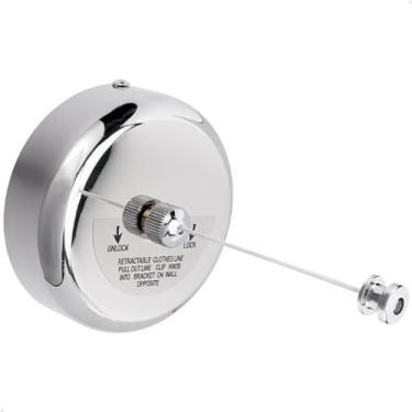 Imagem de MEVS Varal Retrátil de Parede Invisível Aço INOX 2,7m Seca Roupas Lavanderia Apartamento Casa
