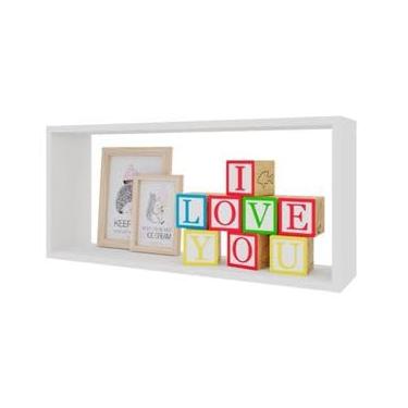 Imagem de Prateleira Decorativa Suspensa Branca, 50 cm - Cozinha, Banheiro, Quarto, Sala
