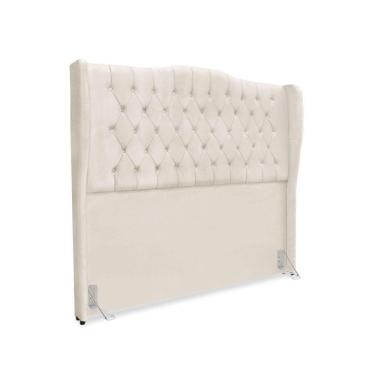 Imagem de Cabeceira De Cama Box Queen 160 Cm Dubai Premium - Veludo Bege Claro