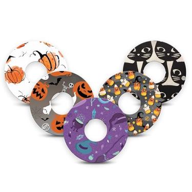 Imagem de ExpressionMed - Adesivos para Libre 3 e Libre 3 Plus (pacote com 5) - Feito nos EUA, impermeável, não desfia, fitas de sensor CGM pré-cortadas (Halloween 2024)